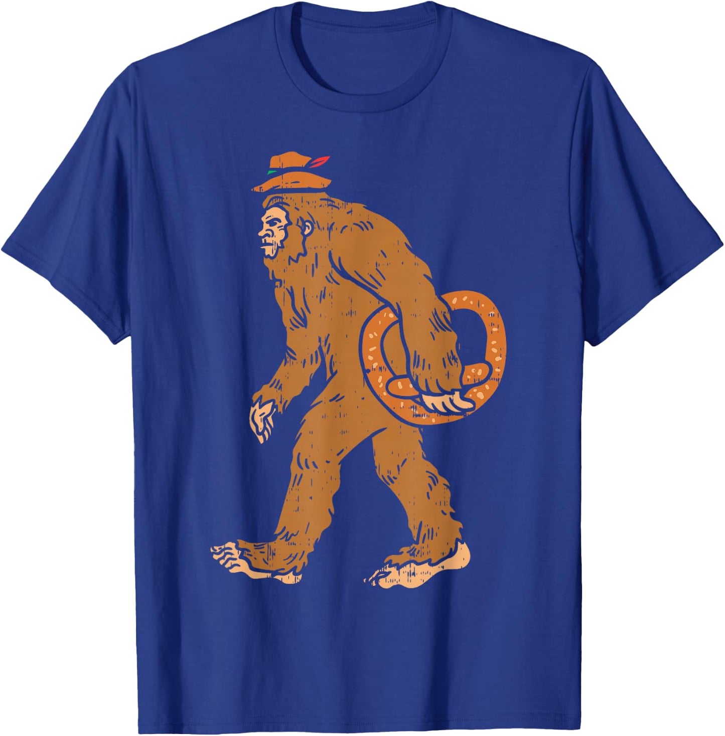 German Bigfoot Sasquatch Pretzel Funny Oktoberfest Men Kids T-Shirt - T-Shirt | Royal