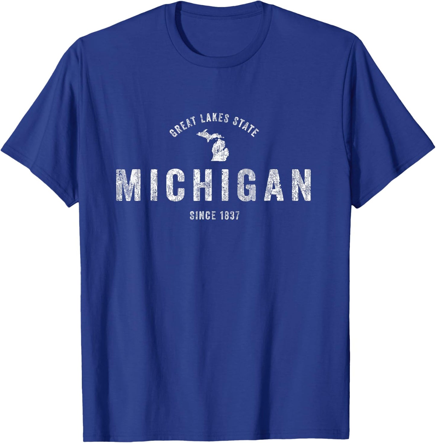 Michigan T Shirt Vintage Sports Design Retro MI T-Shirt - T-Shirt | Royal