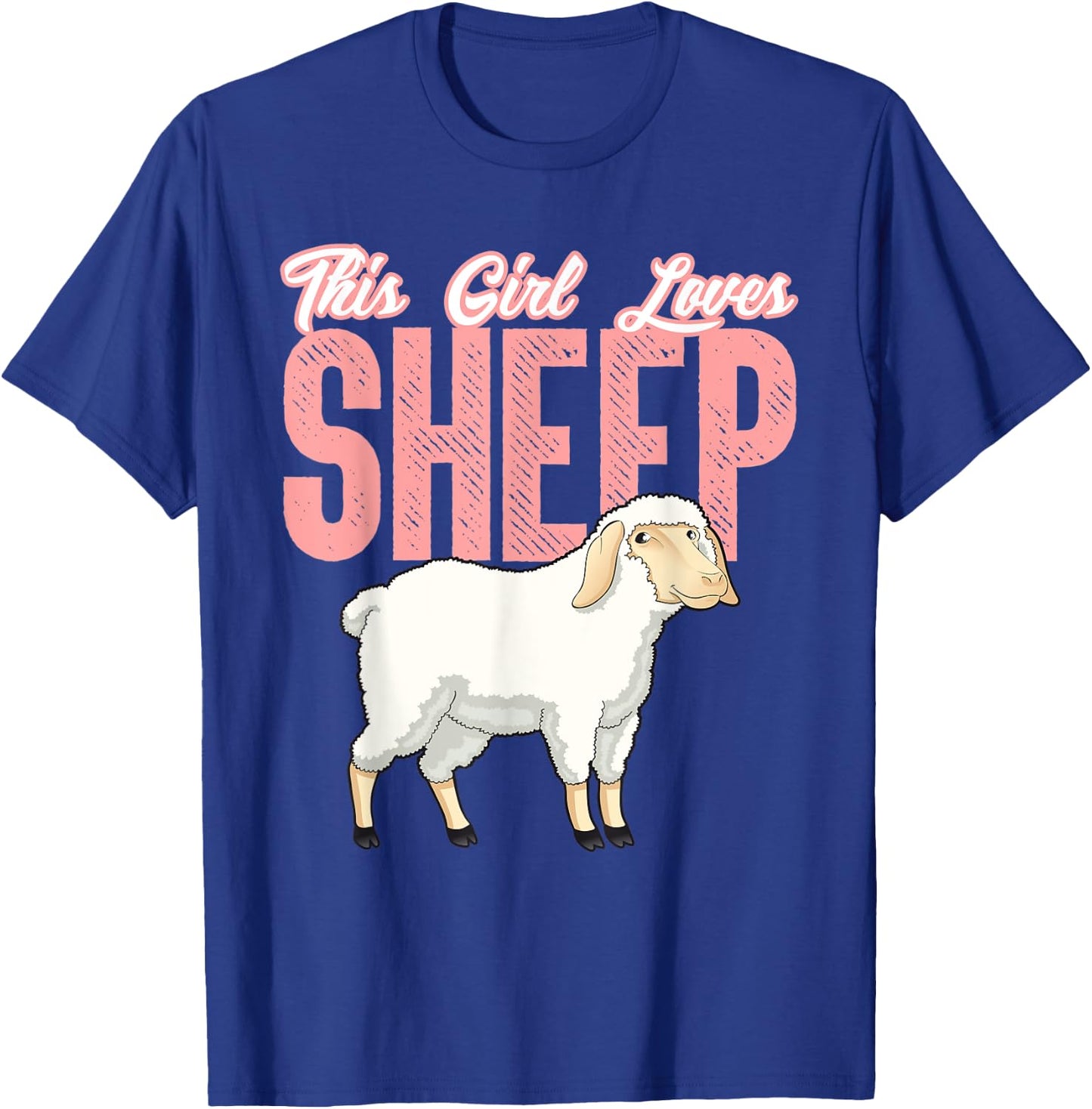 This Girl Loves Sheep Cute Sheep product for Girls and Women T-Shirt - T-Shirt | Royal