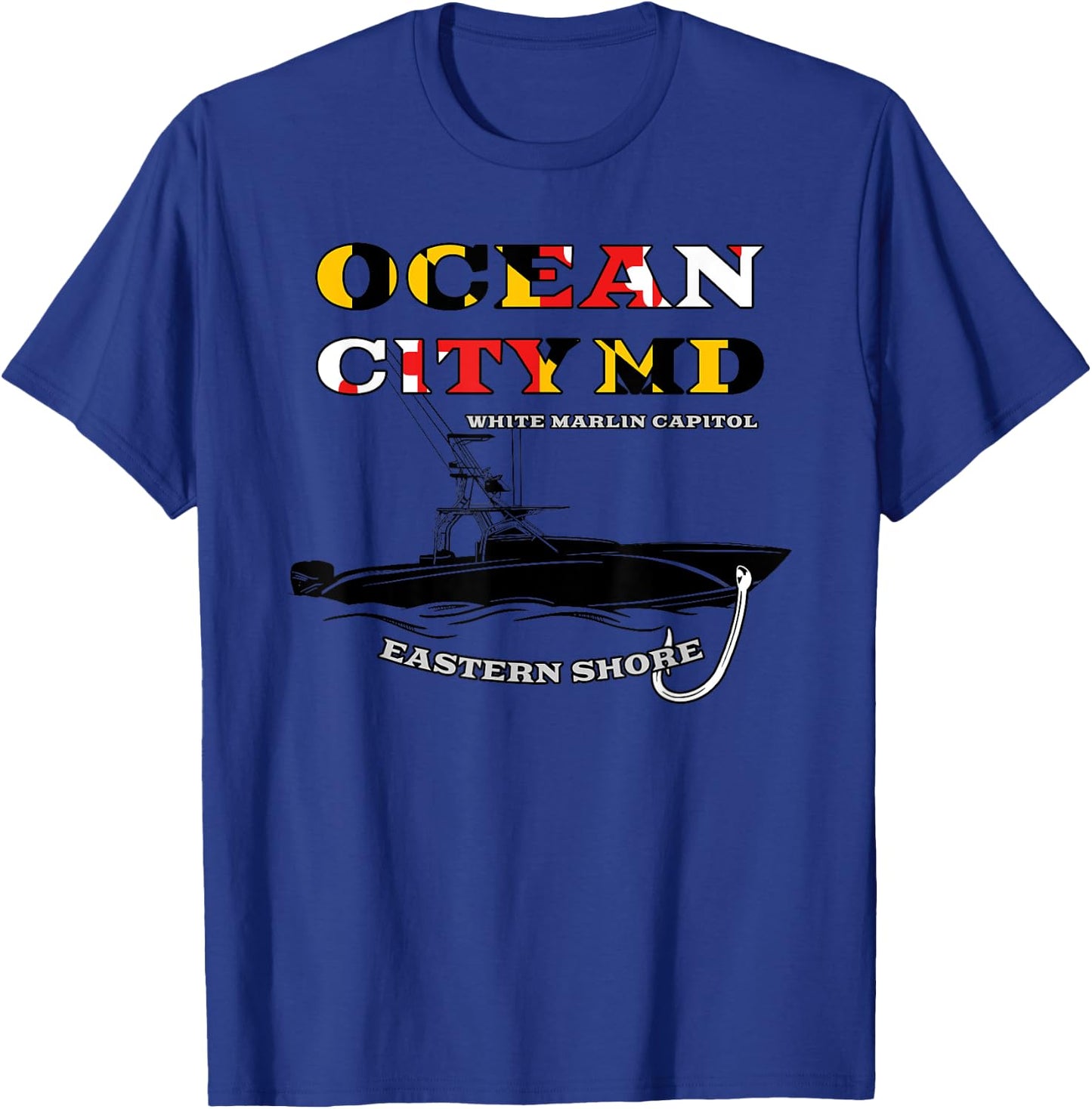 Ocean City Maryland White Marlin Fishing Capital T-Shirt - T-Shirt | Royal