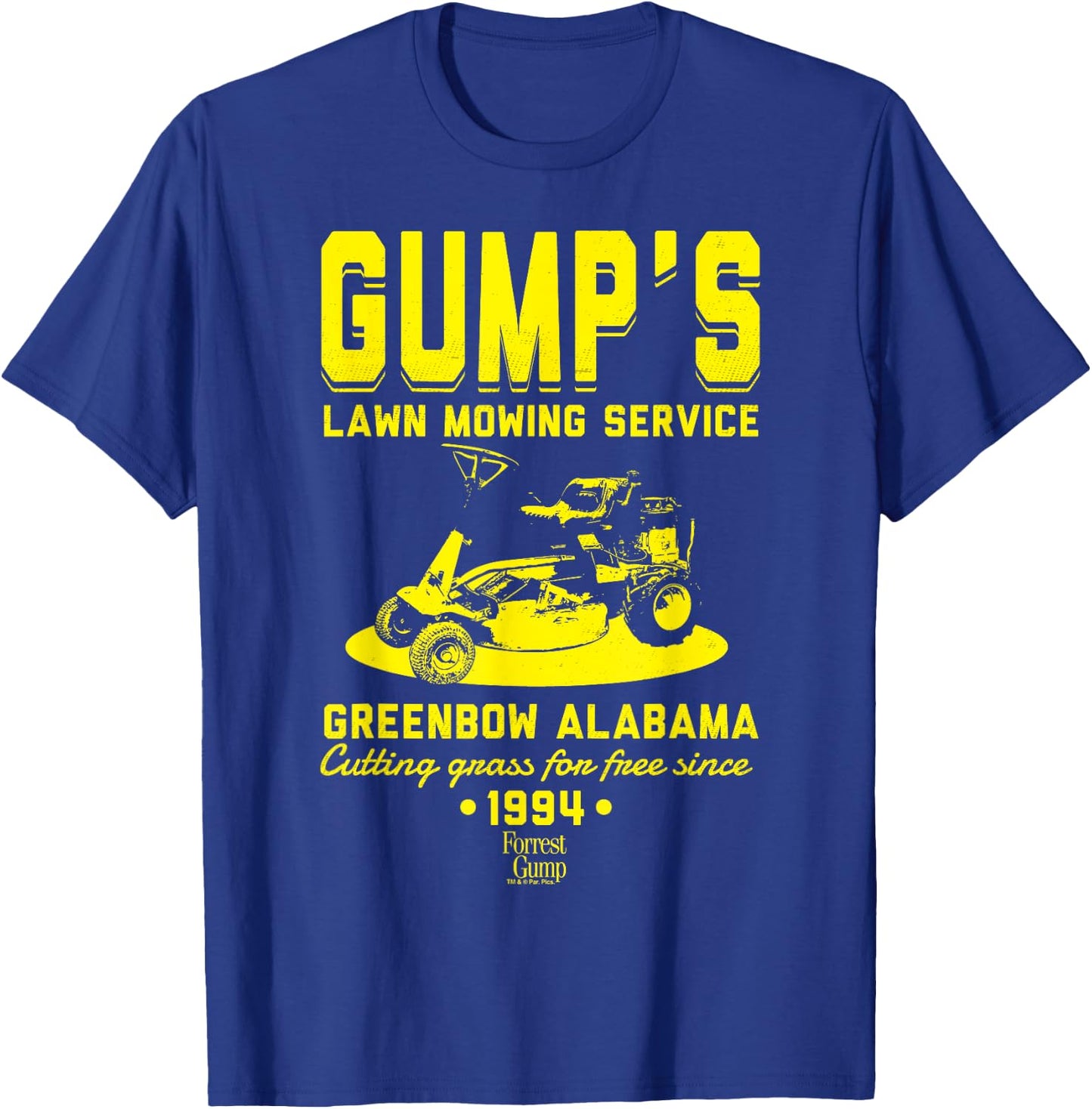 Forrest Gump Gump's Lawn Mowing Service T-Shirt - T-Shirt | Royal