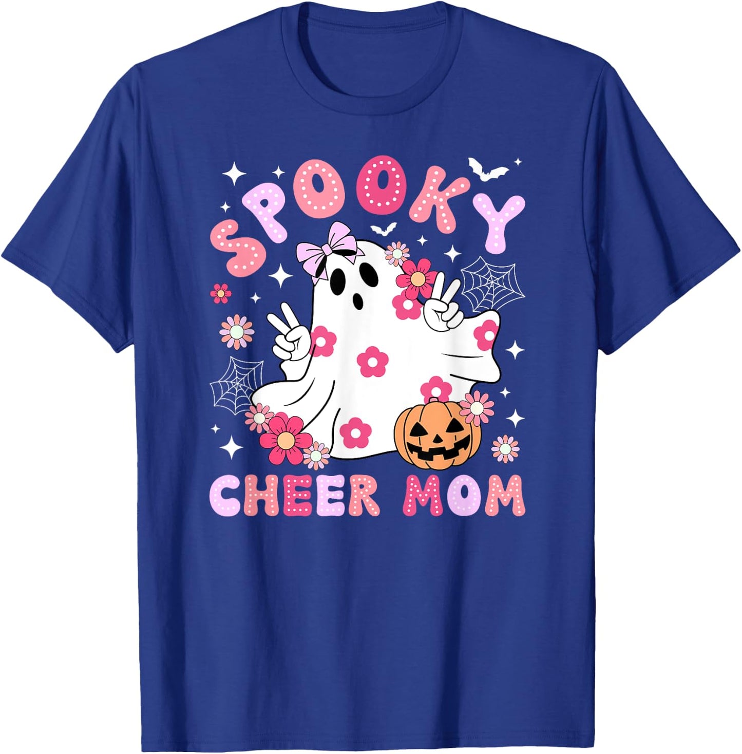 Spooky Cheer Mom Halloween Cheerleader Mama Cheerleading Mom T-Shirt - T-Shirt | Royal