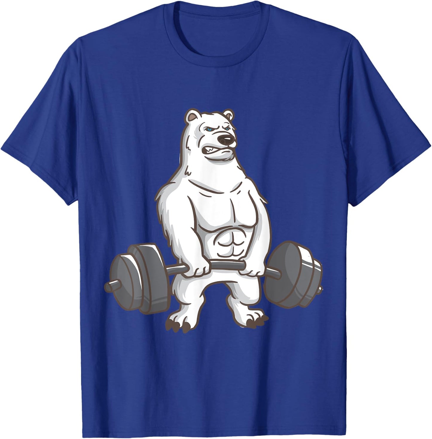 Polar Bear Powerlifting Weightlifting Gym And Animal Lovers T-Shirt - T-Shirt | Royal