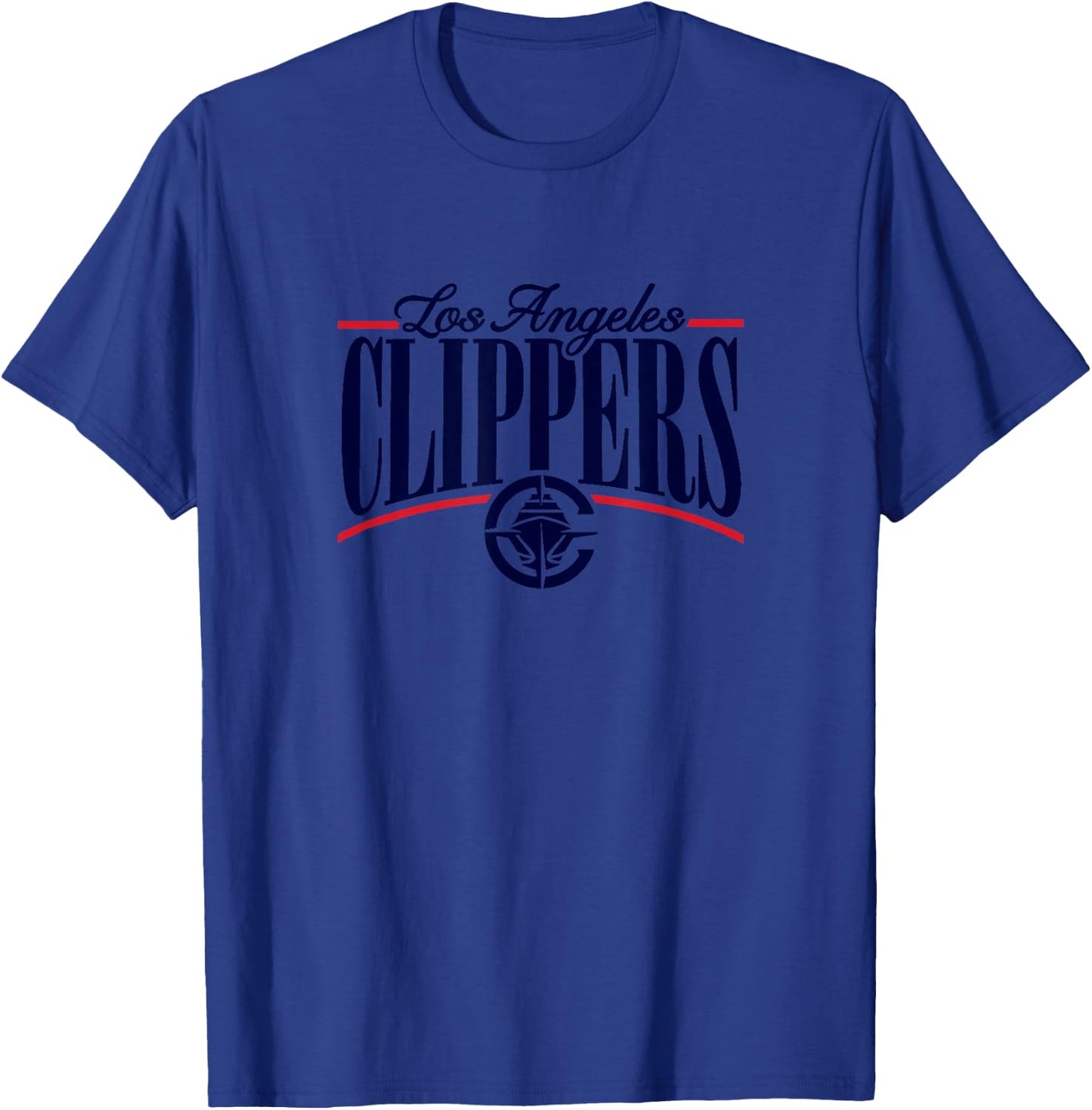 NBA - Los Angeles Clippers Logo Arch Red Blue and White T-Shirt - T-Shirt | Royal