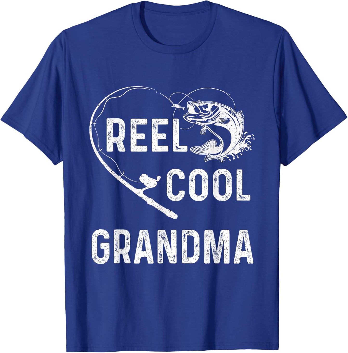 Reel Cool Grandma Retro Fishing Lover For Mothers Day T-Shirt - T-Shirt | Royal
