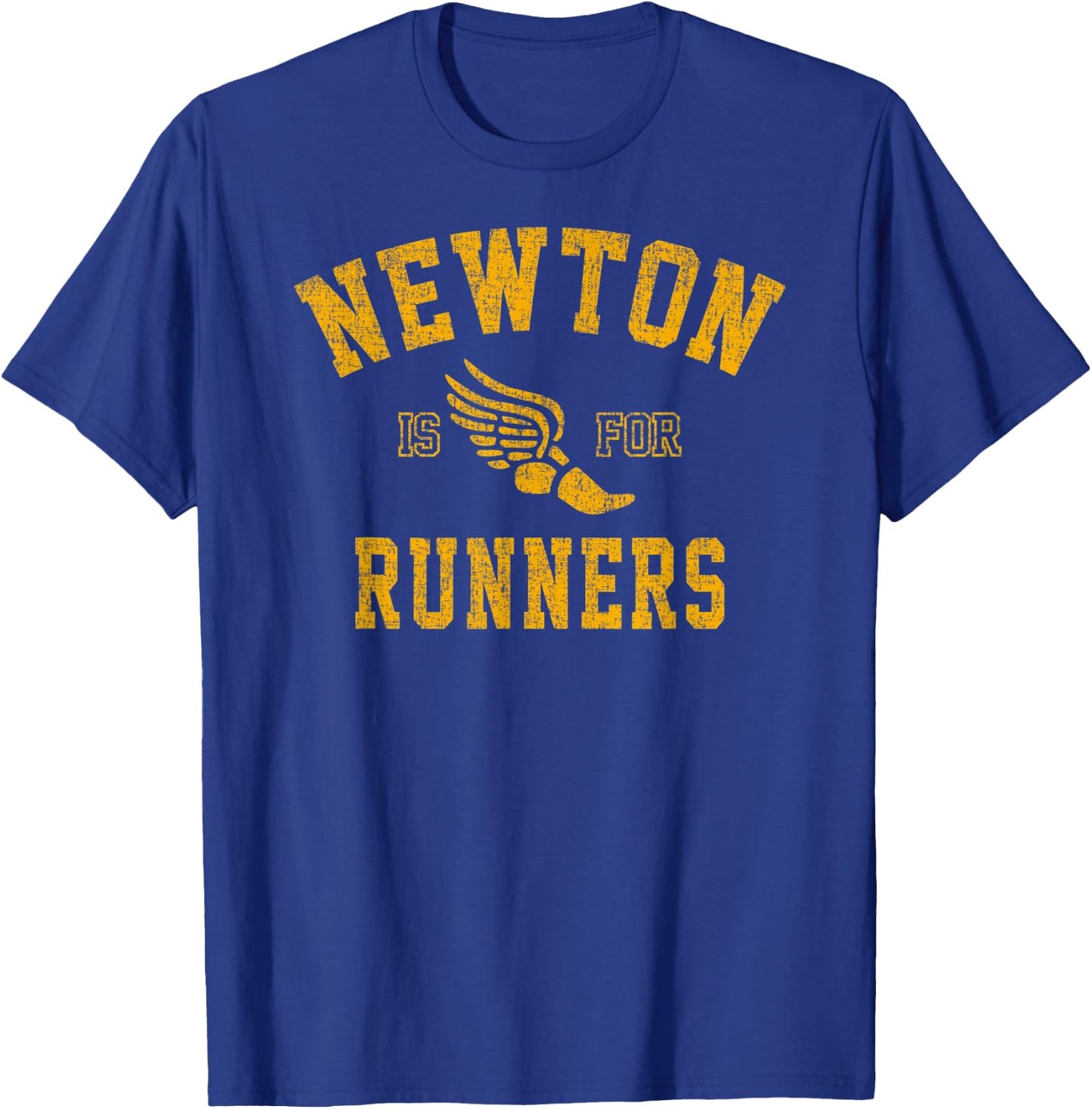 Vintage Style Newton Massachusetts is For Runners T-Shirt - T-Shirt | Royal
