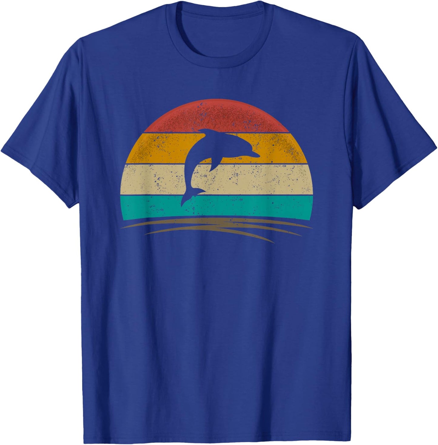 Dolphin Shirt Retro Style Sea Animal Whale Marine Biology T-Shirt - T-Shirt | Royal