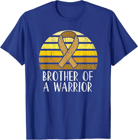 Brother Of A Warrior Childhood Cancer Awareness T-Shirt - T-Shirt | Royal