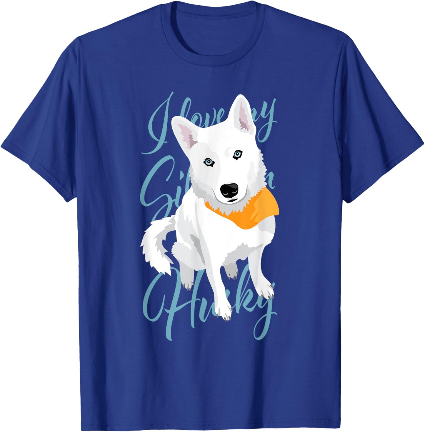 Claras White Husky Adults Siberian Husky Dog , Black, Short Sleeve, Small T-Shirt - T-Shirt | Royal