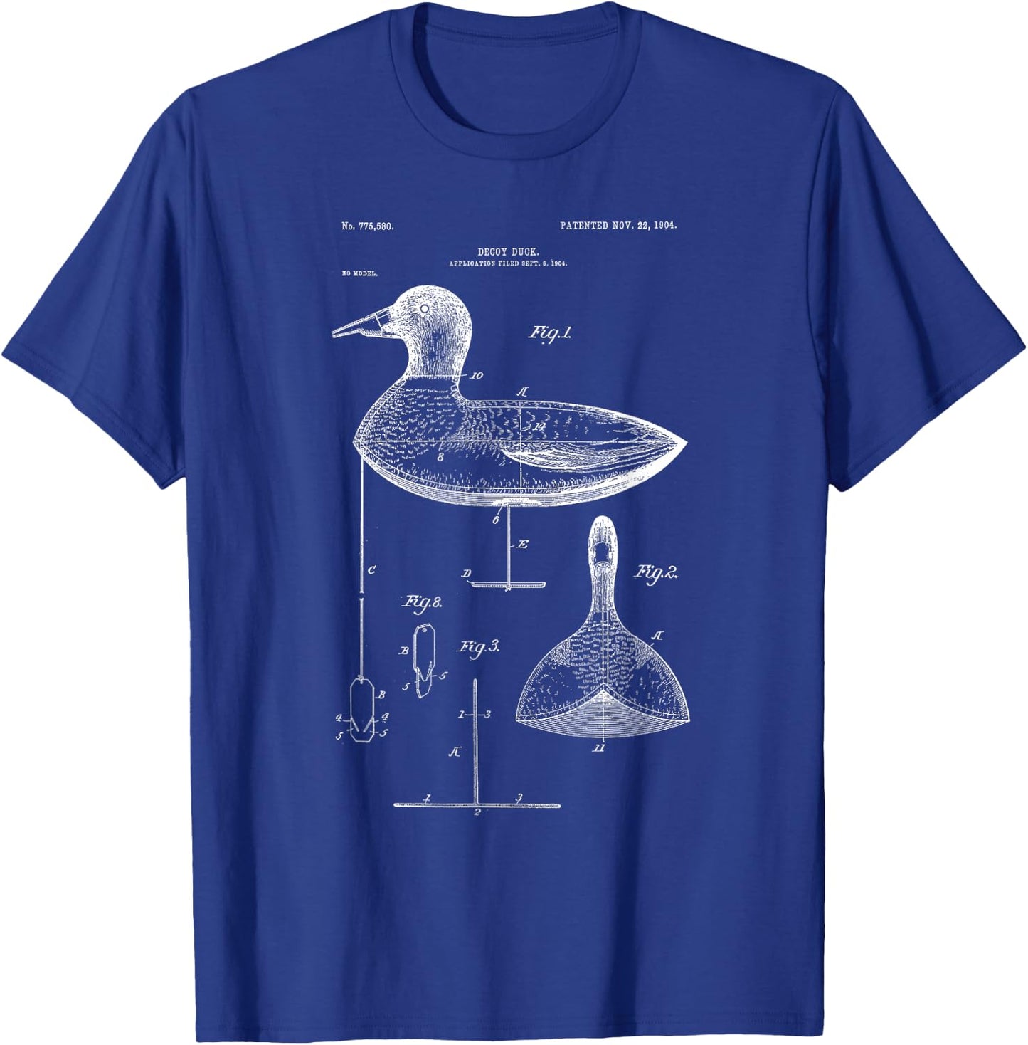 Vintage Duck Hunting Decoy Shirt - Wood Mallard Carving T-Shirt - T-Shirt | Royal