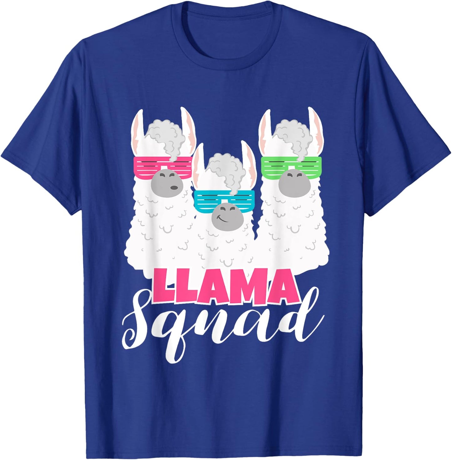 Cute Llama Squad Shirt Retro 80s Style Gift T-Shirt - T-Shirt | Royal