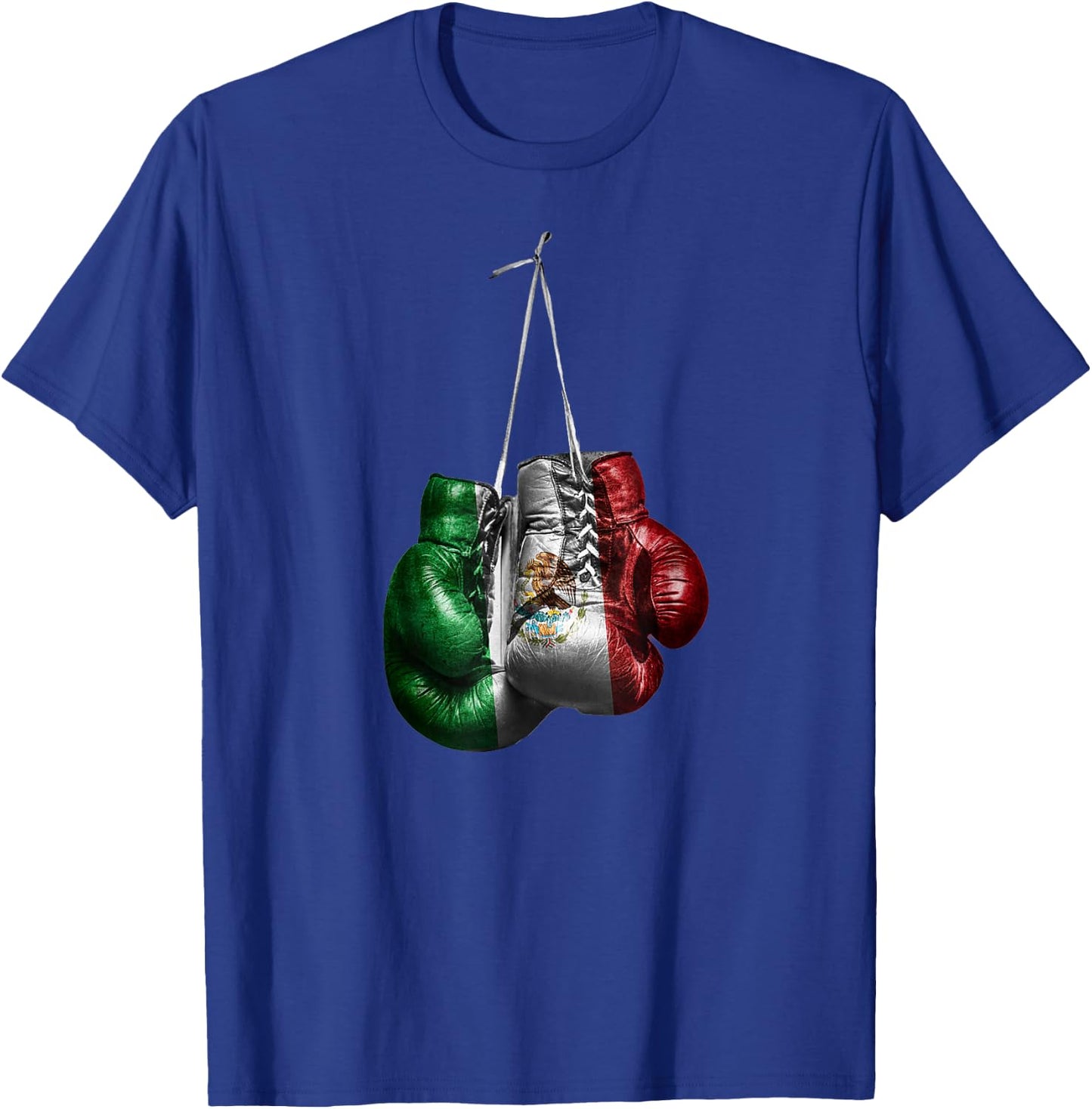 Boxing Gloves - Mexico Vintage Flag , Black, Small, Short Sleeve, Classic Fit, Cotton, Polyester T-Shirt - T-Shirt | Royal