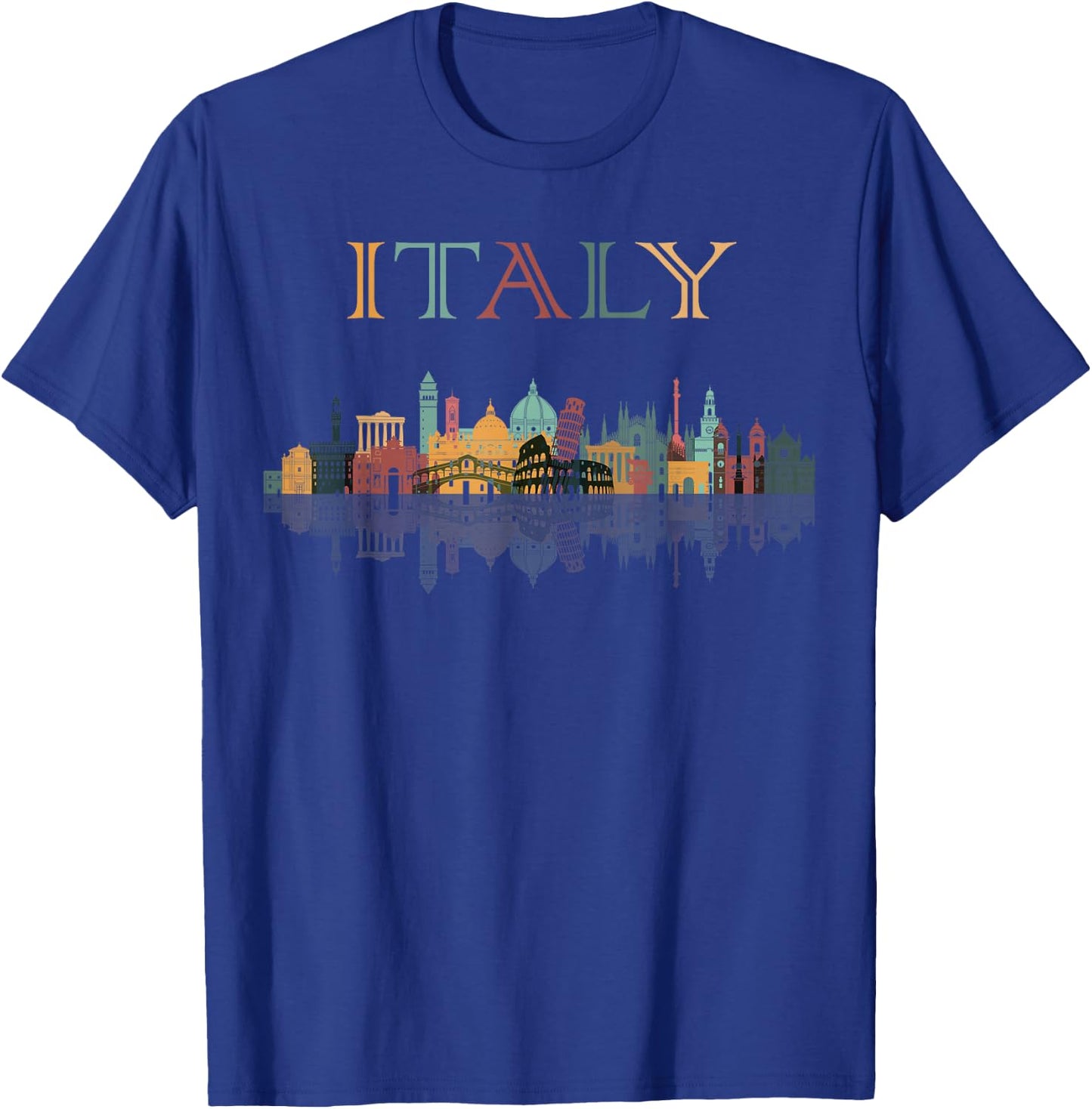 Colorful Travel around Italy Family Shirt European Vacation T-Shirt - T-Shirt | Royal