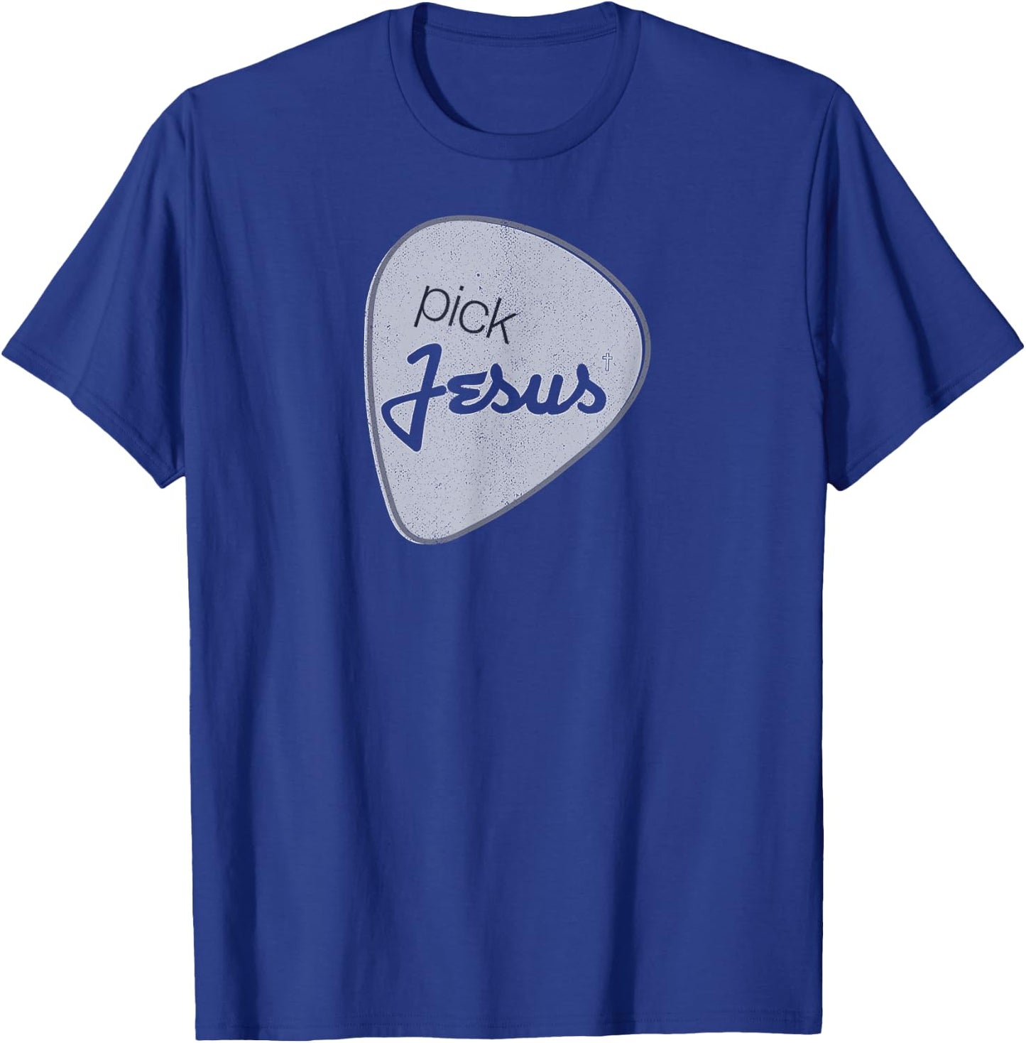 Pick Jesus Shirt Vintage Christian Guitar Pick T-Shirt - T-Shirt | Royal