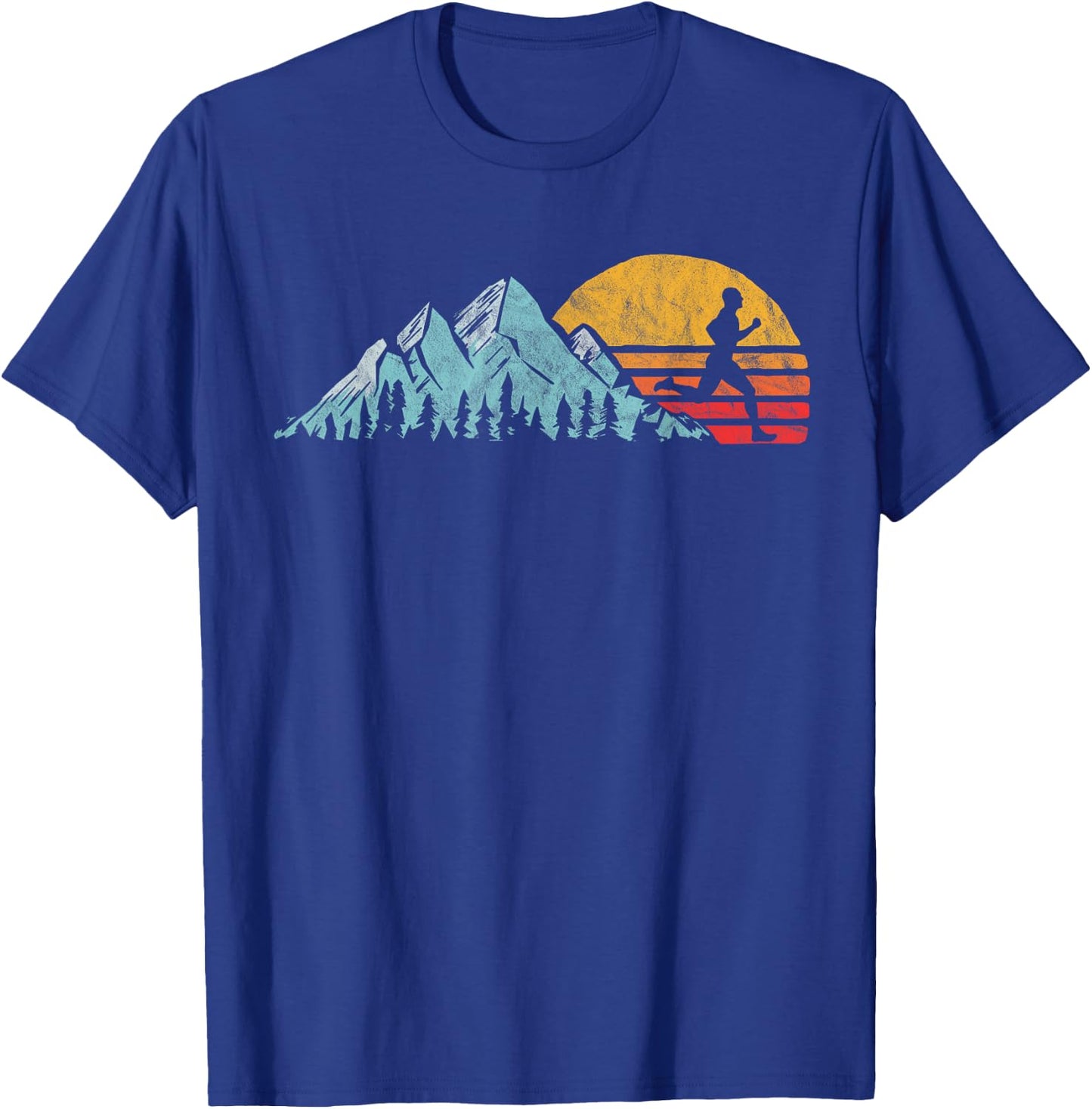 Mountain Runner - Retro Style Vintage Running T-Shirt - T-Shirt | Royal
