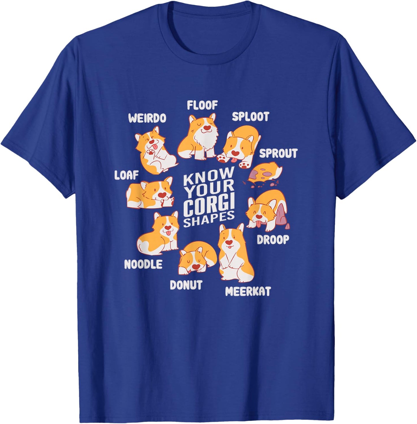 Funny Know Your Corgi Shapes Cute Welsh Dog Lover T-Shirt - T-Shirt | Royal