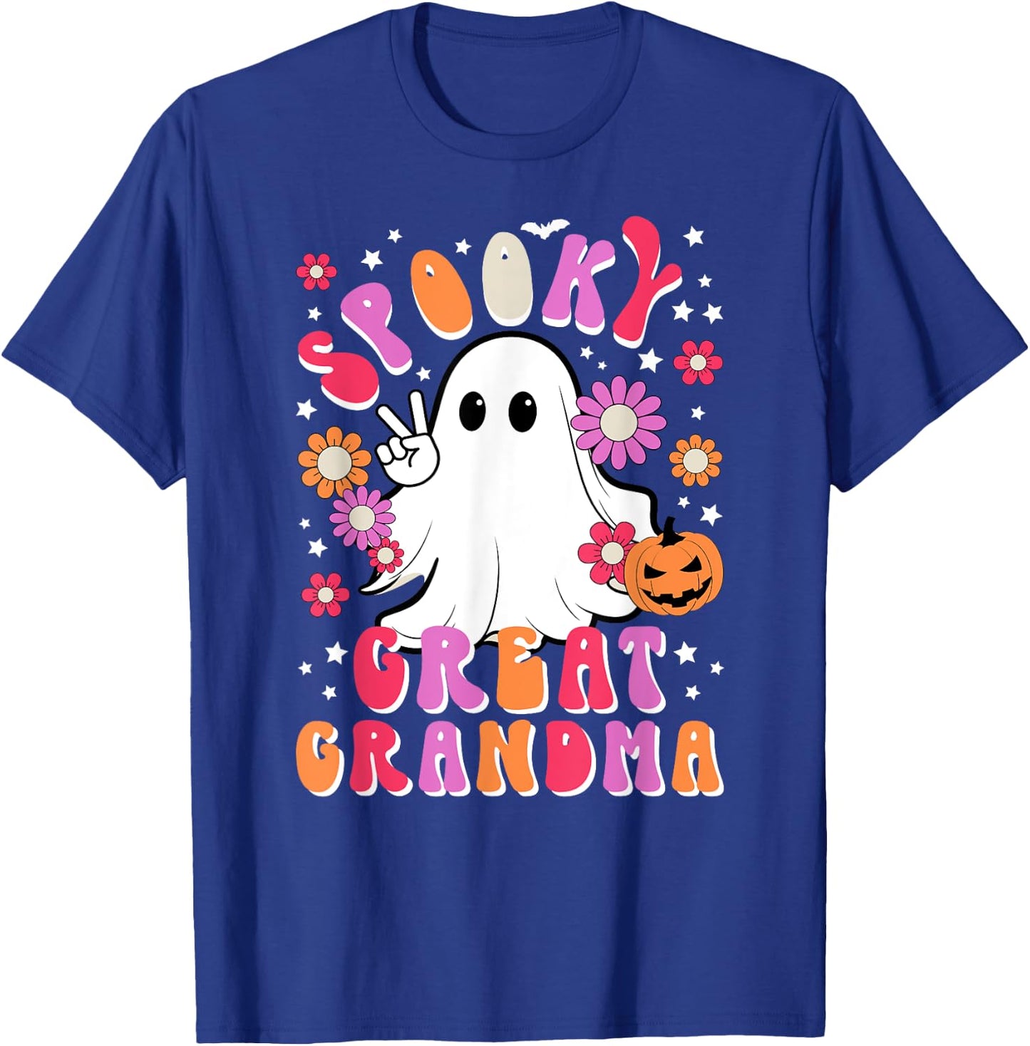 Spooky Great Grandma Halloween Great Grandmother Groovy T-Shirt - T-Shirt | Royal