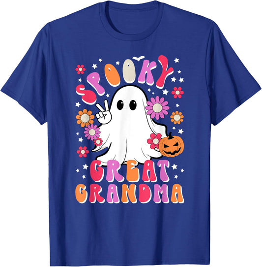 Spooky Great Grandma Halloween Great Grandmother Groovy T-Shirt - T-Shirt | Royal