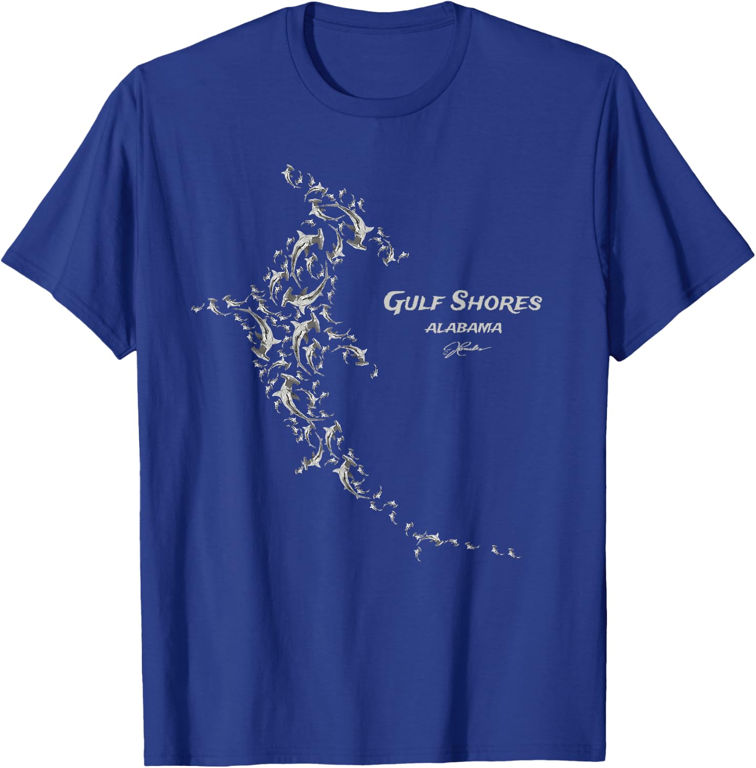 JCombs: Gulf Shores, AL, Hammerhead Shark School T-Shirt - T-Shirt | Royal