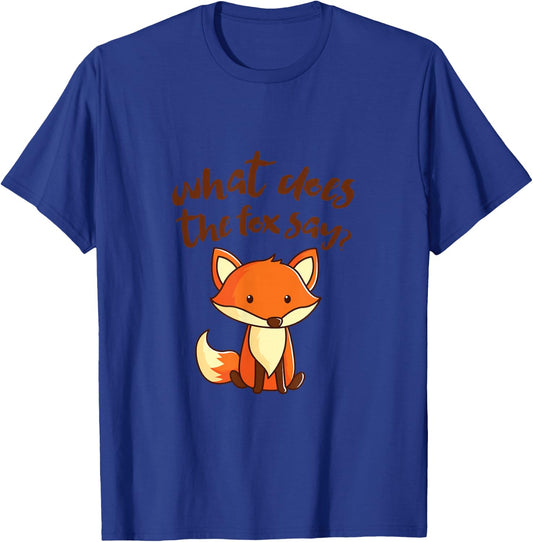 What Does the Fox Say? Funny Cute T-Shirt - T-Shirt | Royal
