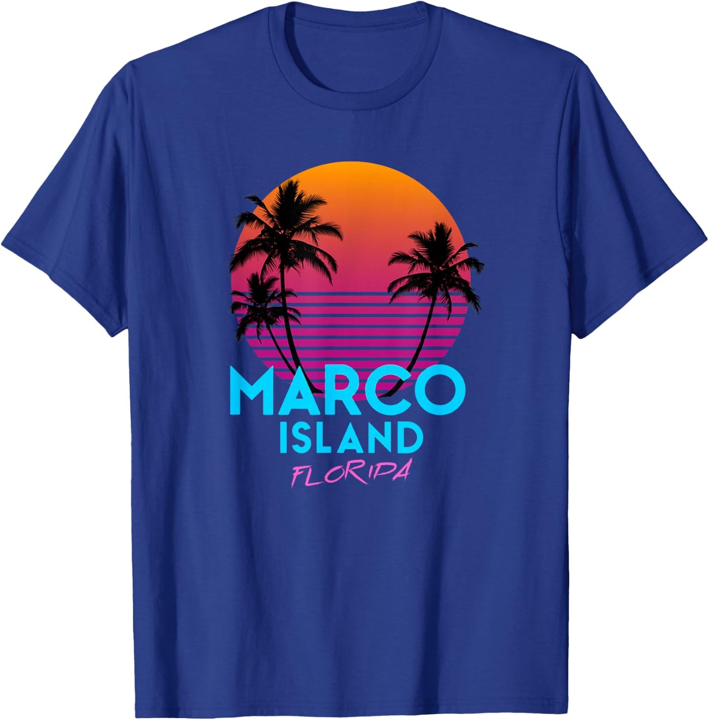 Marco Island Florida Retro 80s T-Shirt - T-Shirt | Royal