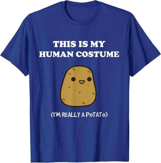 Funny Potato Humour This is My Human Costume Halloween Potato T-Shirt - T-Shirt | Royal