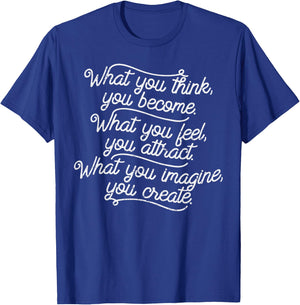 BoredKoalas What You Think Become Funny Positive Motivational Quote - -Adults, Black, Small T-Shirt - T-Shirt | Royal