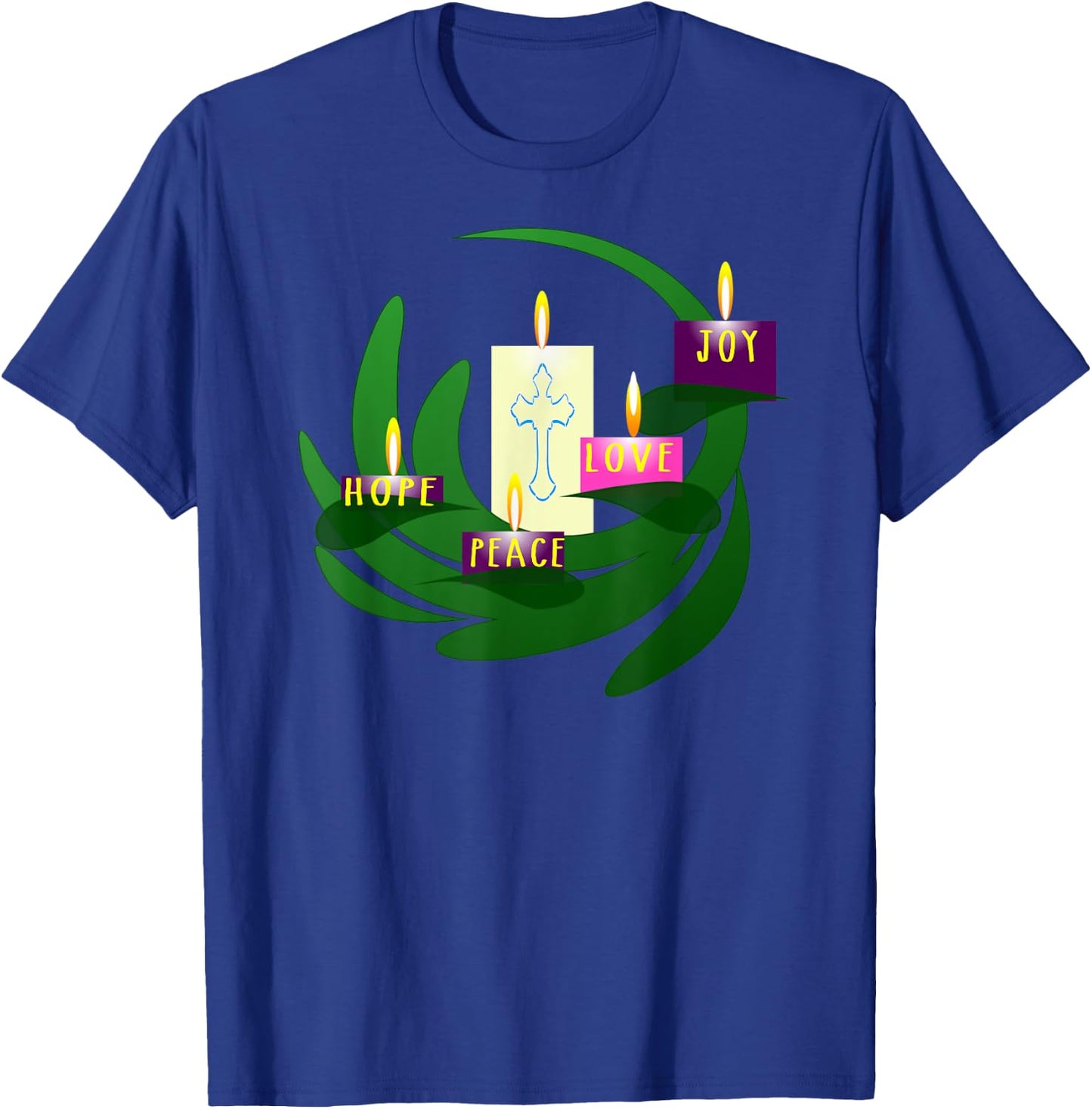 Advent Wreath Christmas Candles T Shirt T-Shirt - T-Shirt | Royal