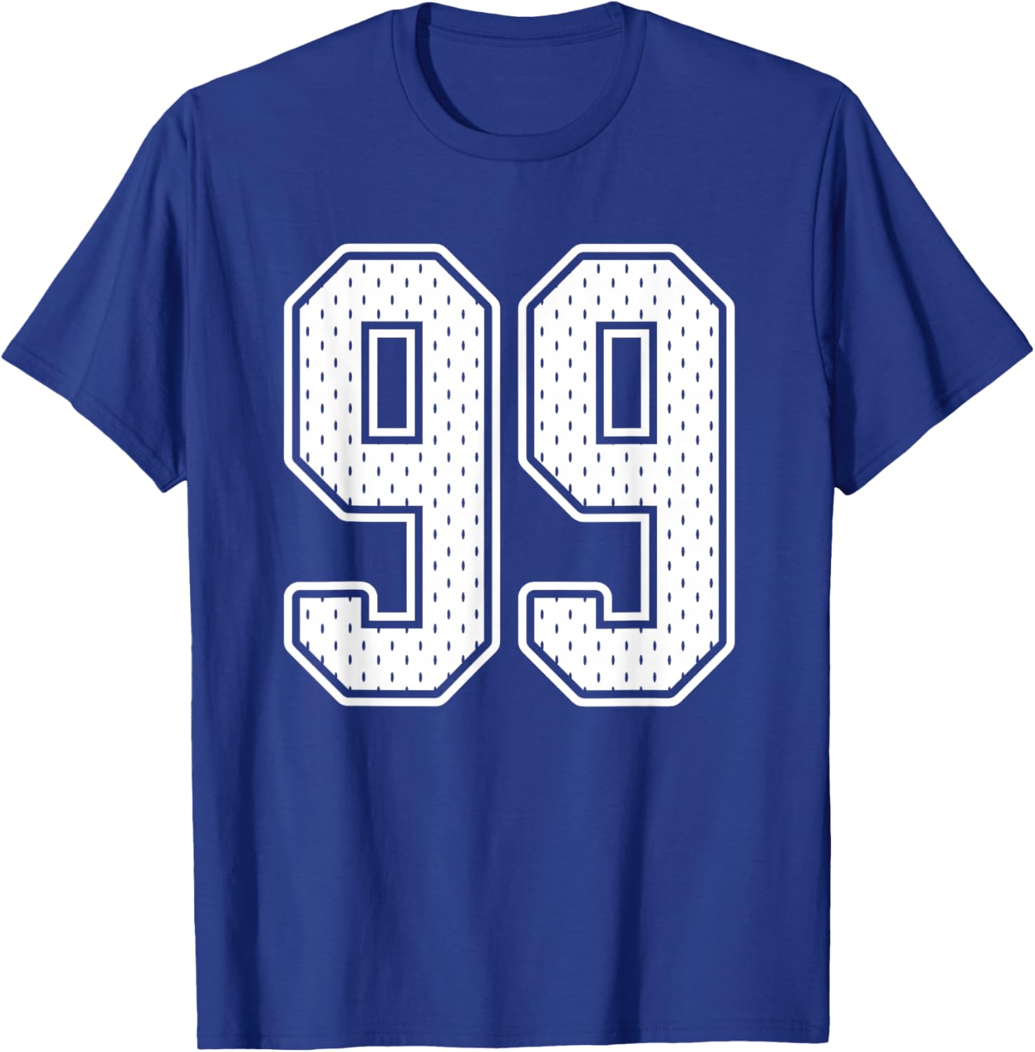 #99 White Vintage Number 99 Sports Fan Jersey Style T-Shirt - T-Shirt | Royal