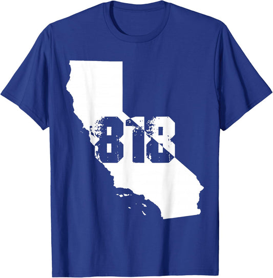 818 Strong: Los Angeles, California Area Code Number T-Shirt - T-Shirt | Royal