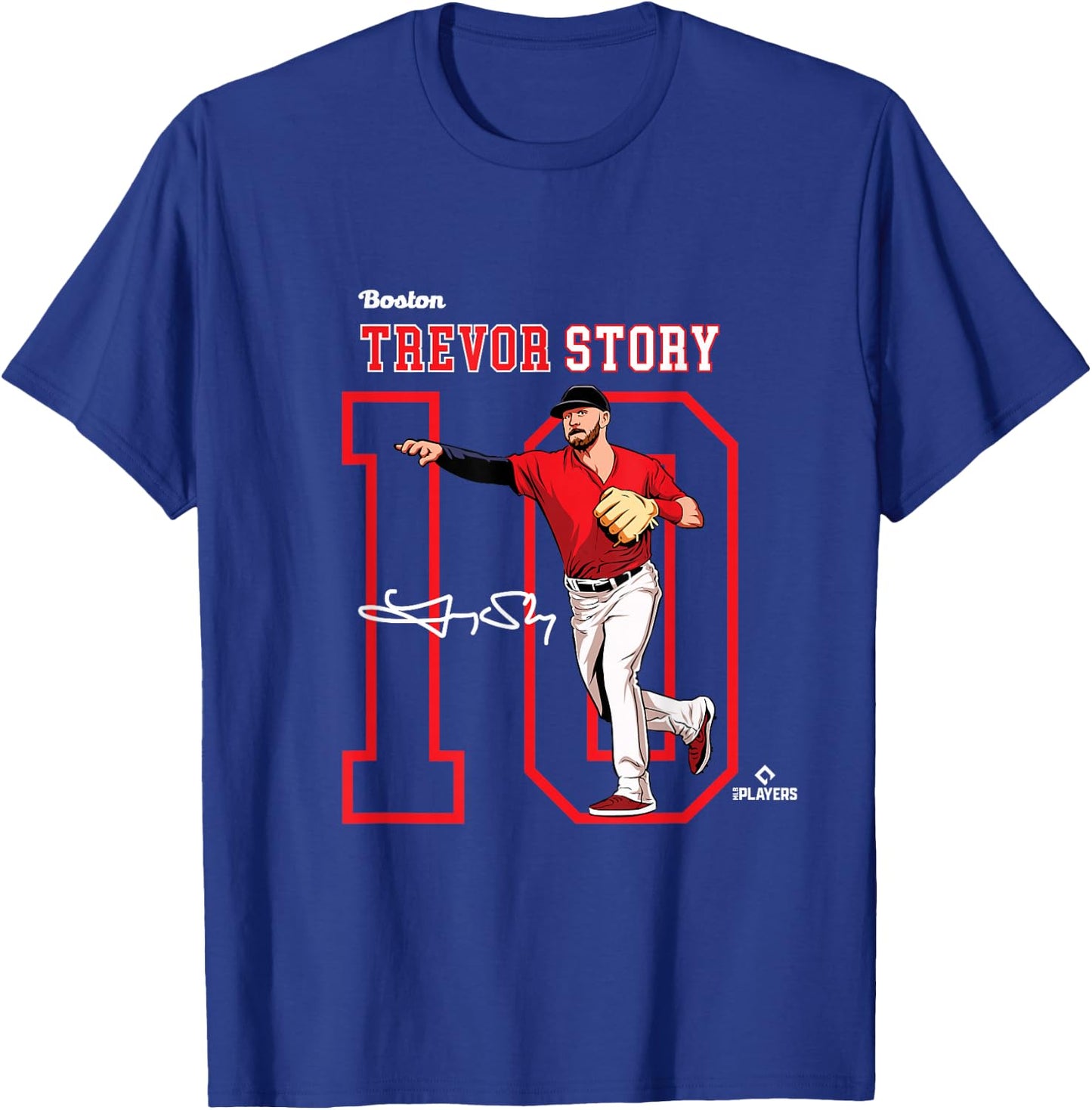 Trevor Story | Boston Baseball Players | MLBTSY3004 T-Shirt - T-Shirt | Royal