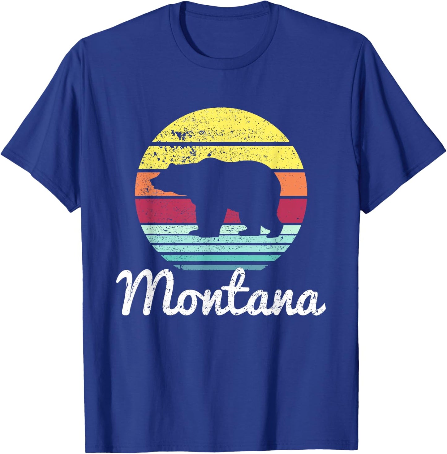 Vintage Retro MT Montana Wildlife Bear Adventure T-Shirt - T-Shirt | Royal