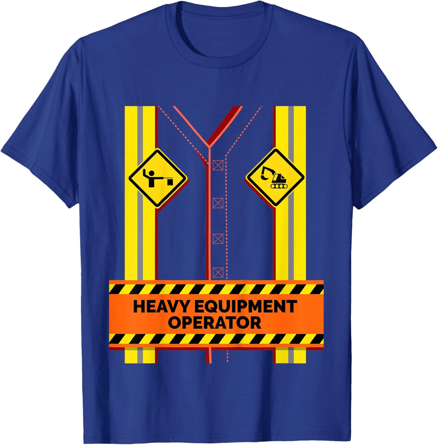 Kids Kids Construction Worker Costume Boys Equipment Operator T-Shirt - T-Shirt | Royal