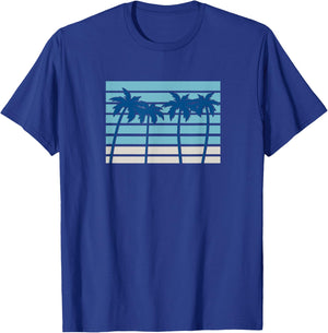 Beach Surf Retro Summer Tropical Graphic T-Shirt - T-Shirt | Royal