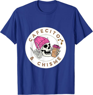 Cafecito y chisme , Skeleton love coffee T-Shirt - T-Shirt | Royal