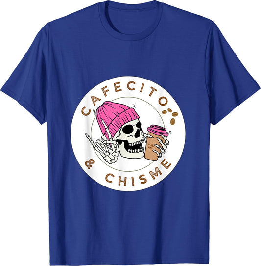 Cafecito y chisme , Skeleton love coffee T-Shirt - T-Shirt | Royal