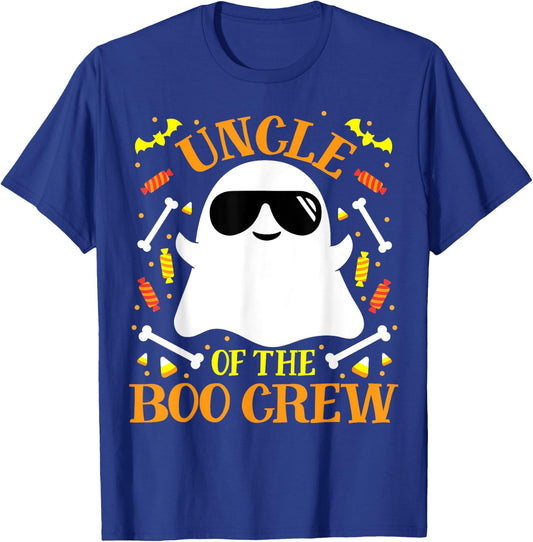 Uncle Boo Crew Ghost Matching Family Set Funny Men Halloween T-Shirt - T-Shirt | Royal