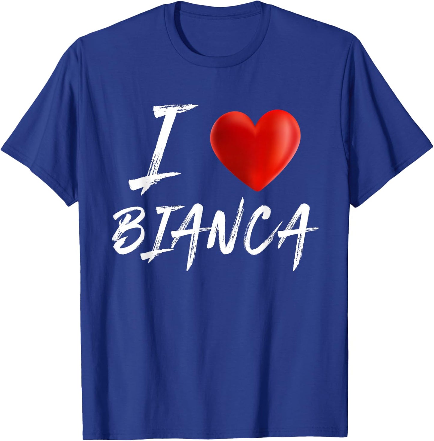 I Love Heart BIANCA Family Name T Shirt T-Shirt - T-Shirt | Royal