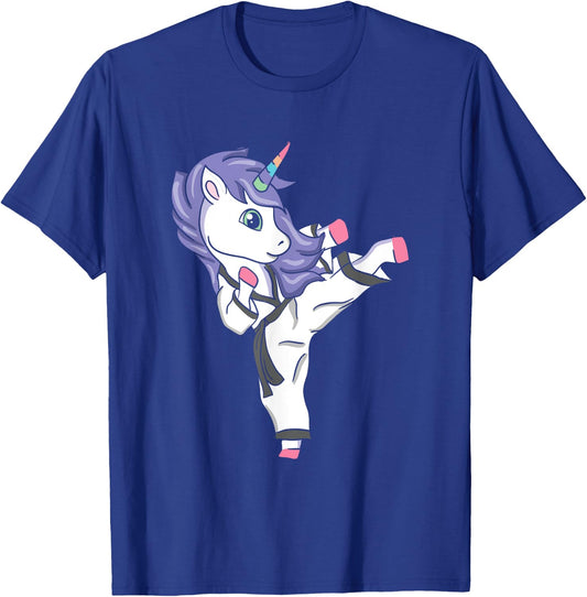 Funny Unicorn Karate Girl I Taekwondo Martial Arts T-Shirt - T-Shirt | Royal