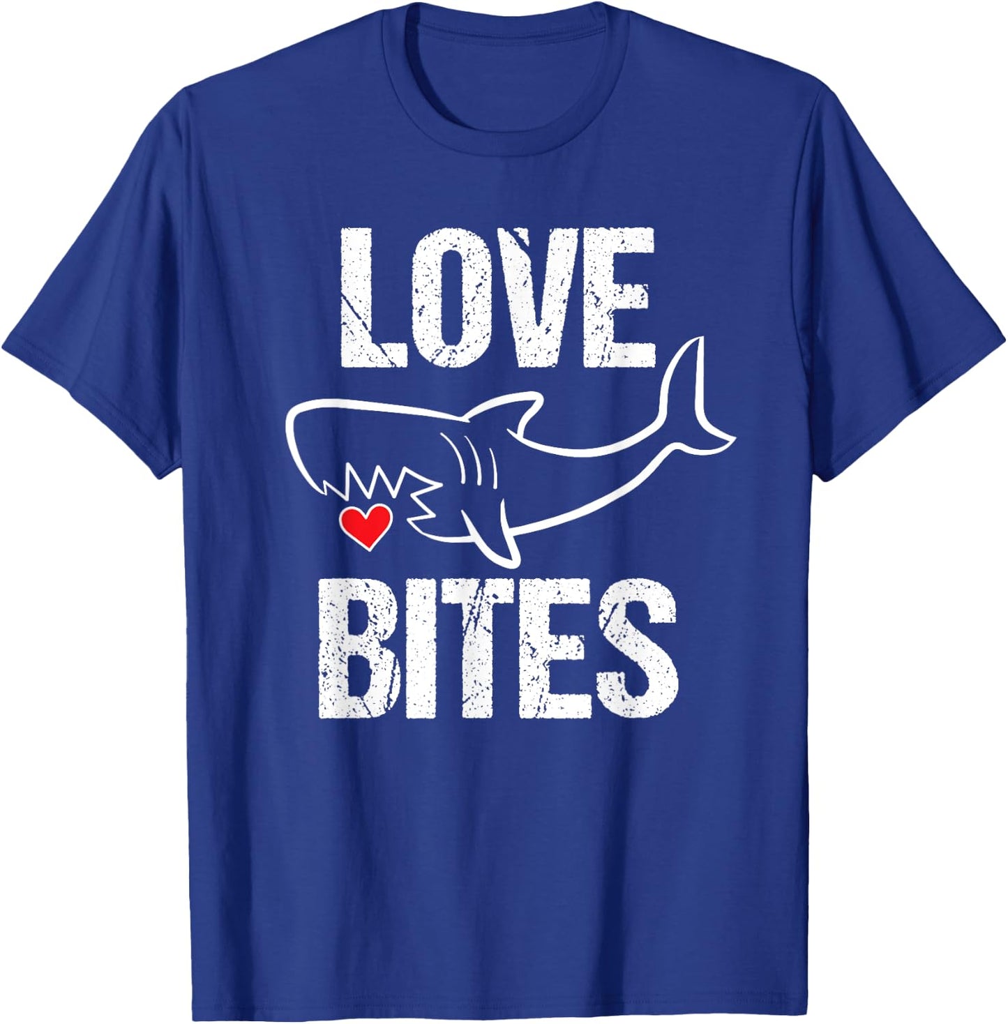 Valentines Shirt Boys Funny Shark Love Bites Quote T-Shirt - T-Shirt | Royal