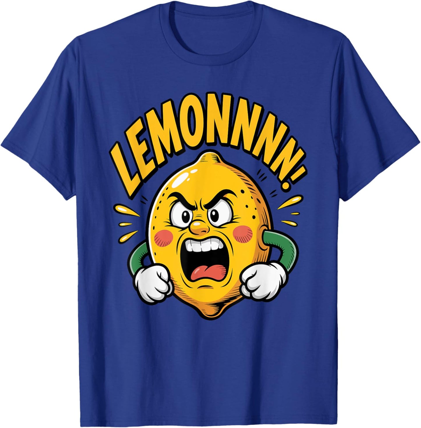 Lemonnn Angry Fruit Yelling Funny Cartoon Lemon Men Women T-Shirt - T-Shirt | Royal