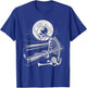 Skeleton Playing Piano Moon Halloween Pianist T-Shirt - T-Shirt | Royal