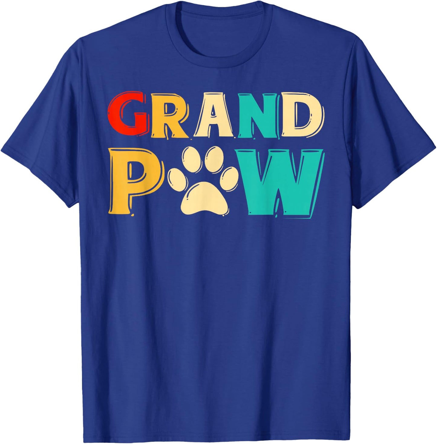 Grand Paw Dog Grandpaw Grandpa Dog Lover Vintage Gift Men Women Girls Kids T-Shirt - T-Shirt | Royal