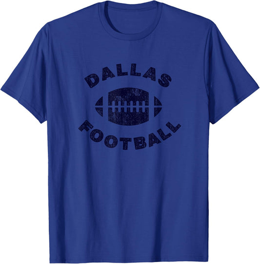 Dallas Vintage Distressed Football Sports Design T-Shirt - T-Shirt | Royal