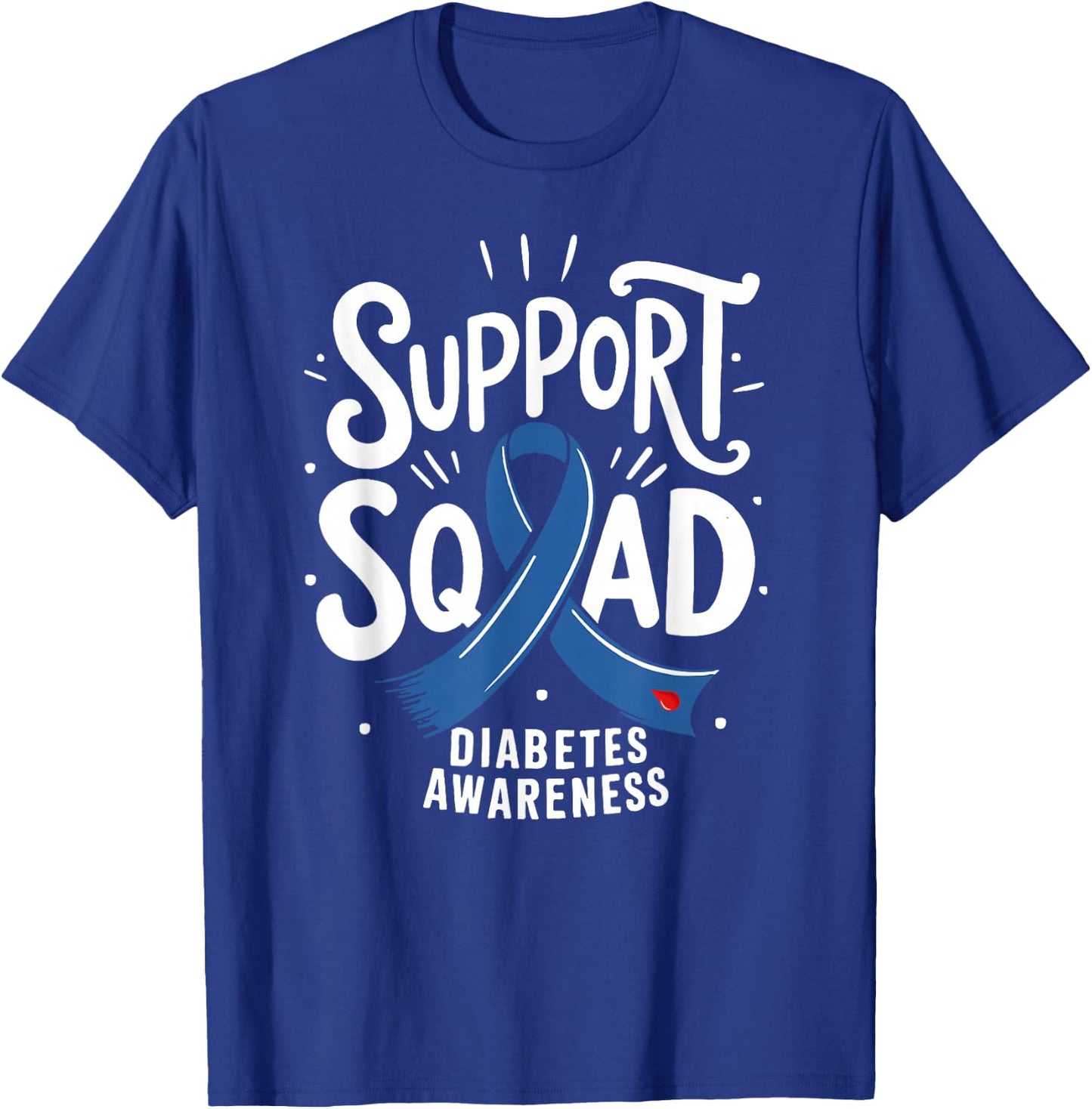 Support Squad Diabetes Awareness T1D T2D T-Shirt - T-Shirt | Royal