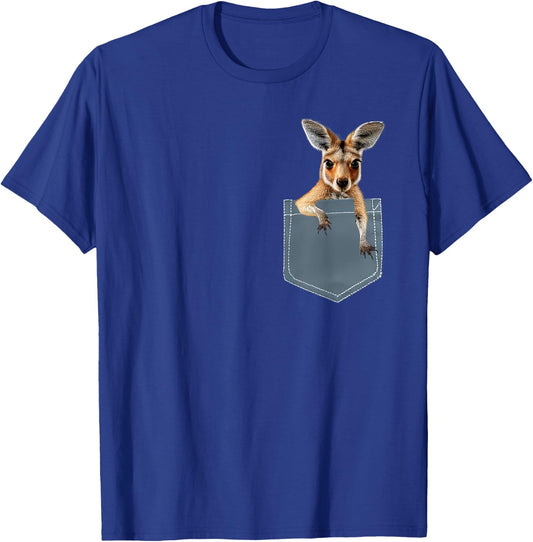 Cute Kangaroo in Pocket Shirt , Women, Kids T-Shirt - T-Shirt | Royal