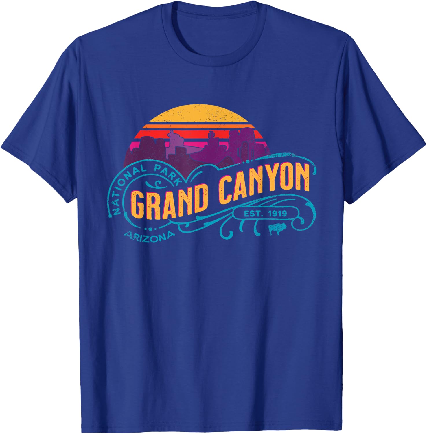 Retro Grand Canyon National Park Vintage Sunset Souvenir T-Shirt - T-Shirt | Royal