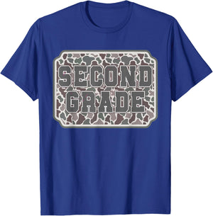 Vintage Camo Second Grade Back to School Teacher 2nd Grade T-Shirt - T-Shirt | Royal