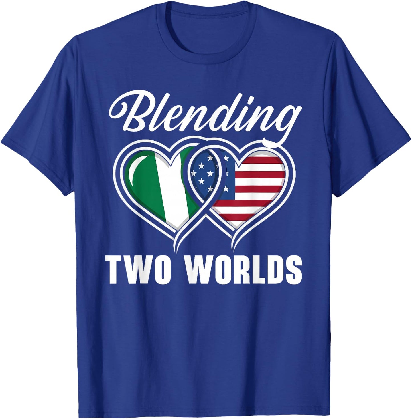 Half Nigerian Half American USA Flag Nigeria America T-Shirt - T-Shirt | Royal