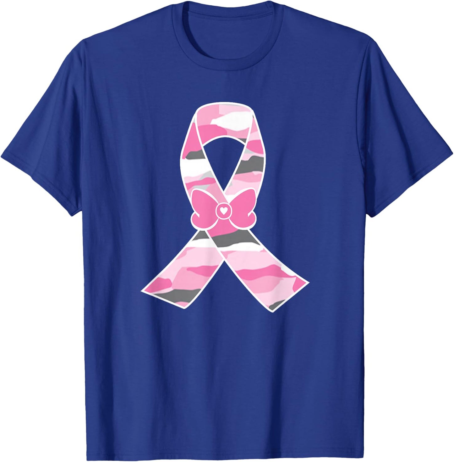 Camo Pinks Ribbon Breast Cancer Awareness T-Shirt - T-Shirt | Royal
